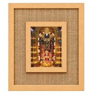 Lord Venkatswar Laminated Jute Wall Photo Frame, 14 X 16 Inch (F174616)