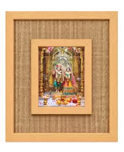 Radha Krishna Laminated Jute Wall Photo Frame, 14 X 16 Inch (F174617)