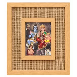 Lord Shiv Parvati Laminated Jute Wall Photo Frame, 14 X 16 Inch (F174618) Lord Shiv Parvati Laminated Jute Wall Photo Frame, 14 X 16 Inch (F174618)