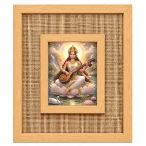 Goddess Saraswati Laminated Jute Wall Photo Frame, 14 X 16 Inch (F174627) Goddess Saraswati Laminated Jute Wall Photo Frame, 14 X 16 Inch (F174627)