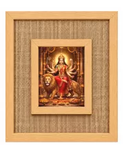 Durga Maa Laminated Jute Wall Photo Frame, 14 X 16 Inch (F174630)