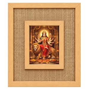 Durga Maa Laminated Jute Wall Photo Frame, 14 X 16 Inch (F174630) Durga Maa Laminated Jute Wall Photo Frame, 14 X 16 Inch (F174630)
