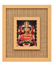 Goddess Lakshmi Laminated Jute Wall Photo Frame, 14 X 16 Inch (F174633)