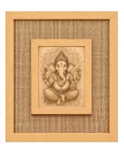 Lord Ganesha Laminated Jute Wall Photo Frame, 14 X 16 Inch (F174634)