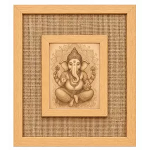 Lord Ganesha Laminated Jute Wall Photo Frame, 14 X 16 Inch (F174634) Lord Ganesha Laminated Jute Wall Photo Frame, 14 X 16 Inch (F174634)