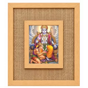 Lord Rama And Hanuman Laminated Jute Wall Photo Frame, 14 X 16 Inch (F174636) Lord Rama And Hanuman Laminated Jute Wall Photo Frame, 14 X 16 Inch (F174636)