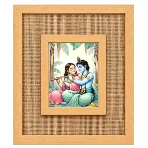 Radha Krishna Laminated Jute Wall Photo Frame, 14 X 16 Inch (F174639) Radha Krishna Laminated Jute Wall Photo Frame, 14 X 16 Inch (F174639)