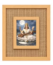 Goddess Saraswati Laminated Jute Wall Photo Frame, 14 X 16 Inch (F174643)