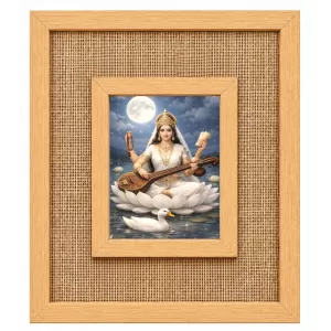 Goddess Saraswati Laminated Jute Wall Photo Frame, 14 X 16 Inch (F174643) Goddess Saraswati Laminated Jute Wall Photo Frame, 14 X 16 Inch (F174643)