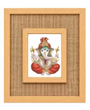 Lord Ganesha Laminated Jute Wall Photo Frame, 14 X 16 Inch (F174644)