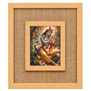 Lord Krishna Laminated Jute Wall Photo Frame, 14 X 16 Inch (F174645) Lord Krishna Laminated Jute Wall Photo Frame, 14 X 16 Inch (F174645)