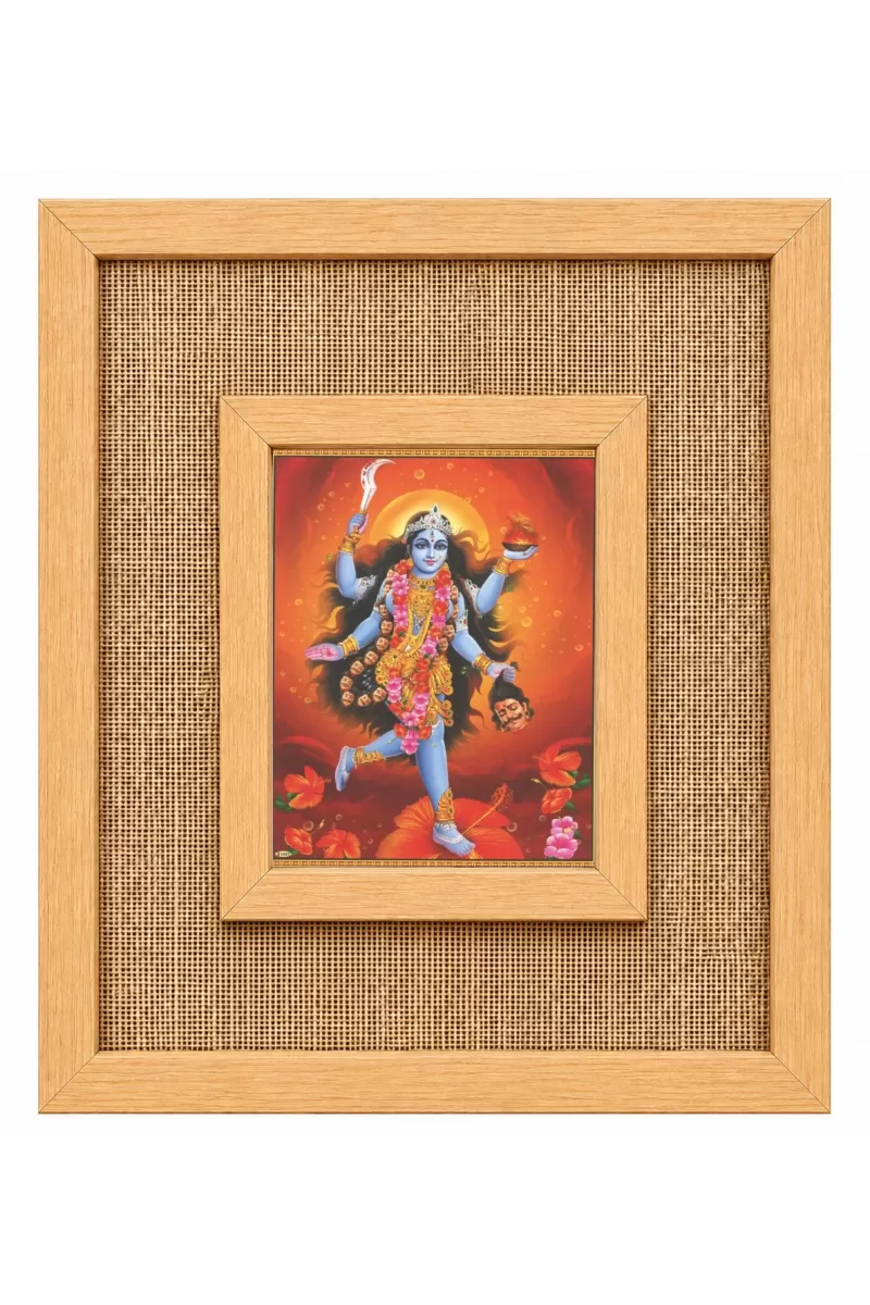 Goddess Kali Laminated Jute Wall Photo Frame, 14 X 16 Inch (F174647)