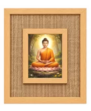 Buddha Laminated Jute Wall Photo Frame, 14 X 16 Inch (F174648)