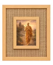 Lord Shree Chaitannya Laminated Jute Wall Photo Frame, 14 X 16 Inch (F174654)