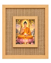 Buddha Laminated Jute Wall Photo Frame, 14 X 16 Inch (F174656)