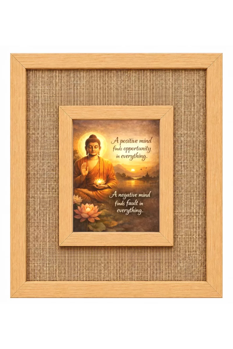 Buddha Laminated Jute Wall Photo Frame, 14 X 16 Inch (F174659)