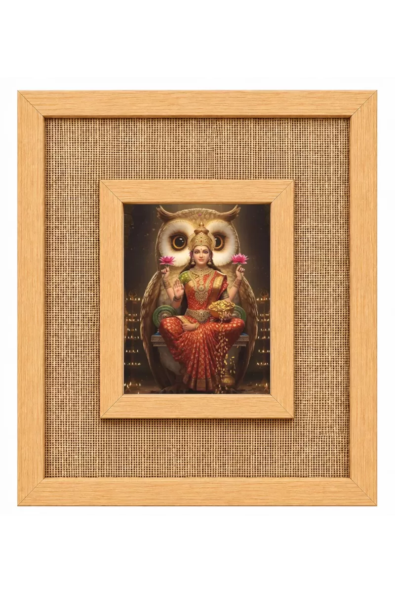 Lakshmi Maa Laminated Jute Wall Photo Frame, 14 X 16 Inch (F174660)