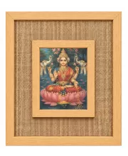Goddess Lakshmi Laminated Jute Wall Photo Frame, 14 X 16 Inch (F174662)