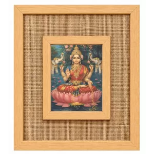 Goddess Lakshmi Laminated Jute Wall Photo Frame, 14 X 16 Inch (F174662) Goddess Lakshmi Laminated Jute Wall Photo Frame, 14 X 16 Inch (F174662)