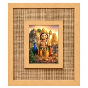 Lord Murugan Laminated Jute Wall Photo Frame, 14 X 16 Inch (F174665) Lord Murugan Laminated Jute Wall Photo Frame, 14 X 16 Inch (F174665)