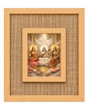 Goddes And Swaraswati Laminated Jute Wall Photo Frame, 14 X 16 Inch (F174667)