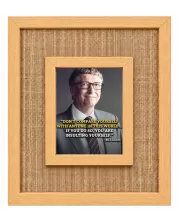 Bill Gates Laminated Jute Wall Photo Frame, 14 X 16 Inch (F174668)