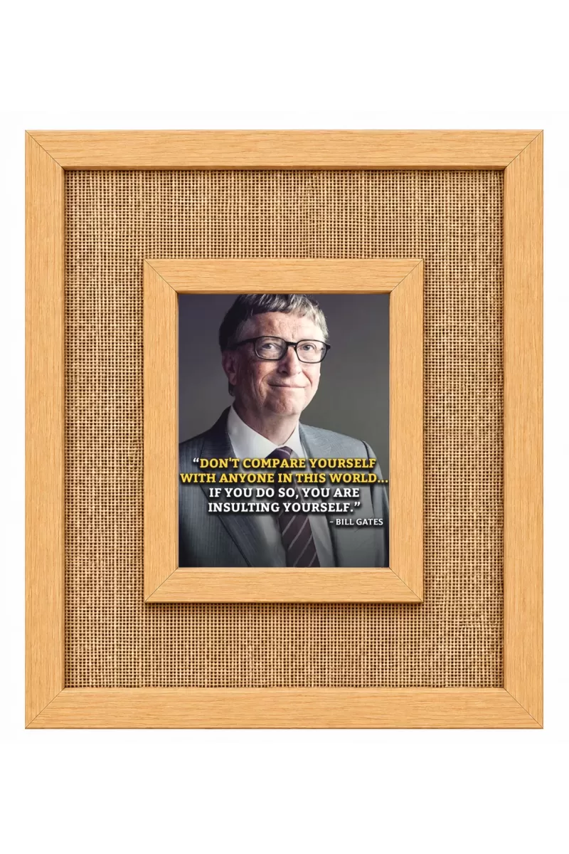 Bill Gates Laminated Jute Wall Photo Frame, 14 X 16 Inch (F174668)