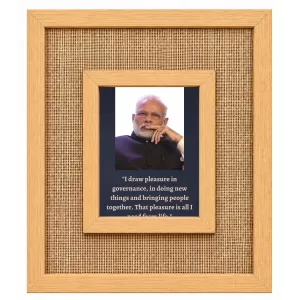 Narendra Modi Laminated Jute Wall Photo Frame, 14 X 16 Inch (F174669) Narendra Modi Laminated Jute Wall Photo Frame, 14 X 16 Inch (F174669)