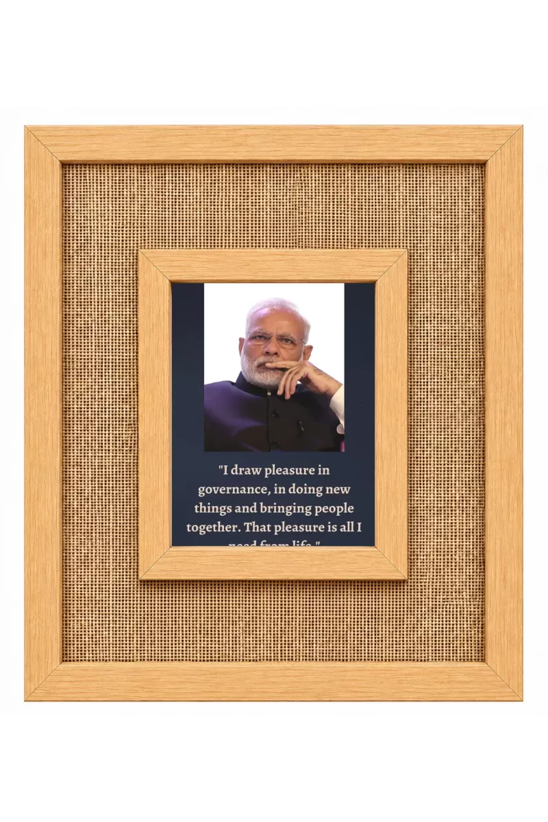 Narendra Modi Laminated Jute Wall Photo Frame, 14 X 16 Inch (F174669)