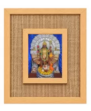 Goddess Kali Laminated Jute Wall Photo Frame, 14 X 16 Inch (F174671)
