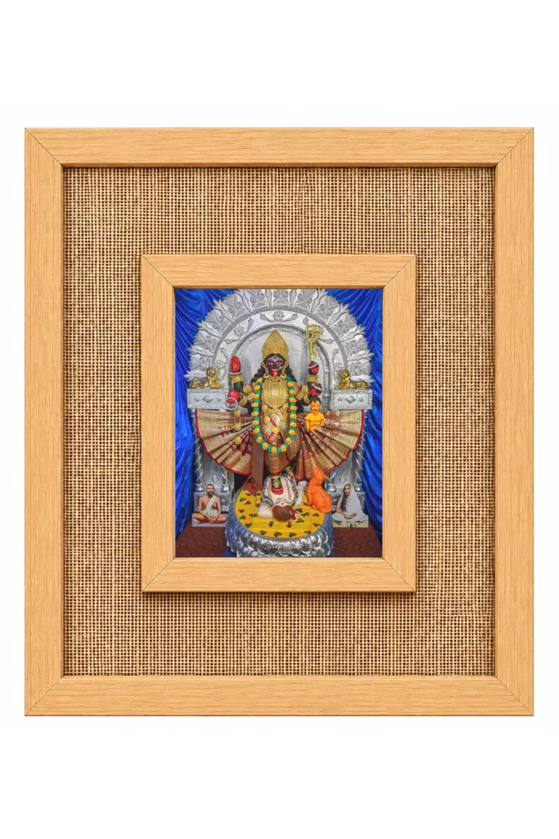 Goddess Kali Laminated Jute Wall Photo Frame, 14 X 16 Inch (F174671)