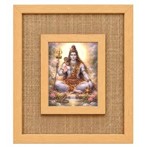 Lord Shiva Laminated Jute Wall Photo Frame, 14 X 16 Inch (F174674) Lord Shiva Laminated Jute Wall Photo Frame, 14 X 16 Inch (F174674)