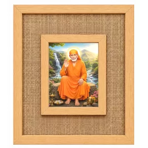 Sai Baba Laminated Jute Wall Photo Frame, 14 X 16 Inch (F174675) Sai Baba Laminated Jute Wall Photo Frame, 14 X 16 Inch (F174675)