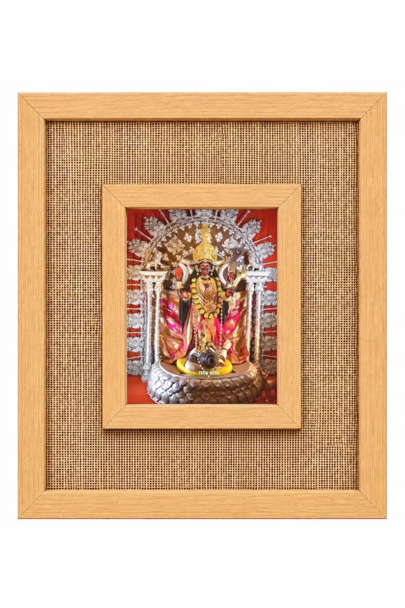 Maa Kaali Laminated Jute Wall Photo Frame, 14 X 16 Inch (F174680)