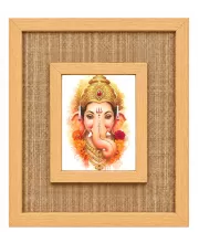 Lord Ganesha Laminated Jute Wall Photo Frame, 14 X 16 Inch (F174682)