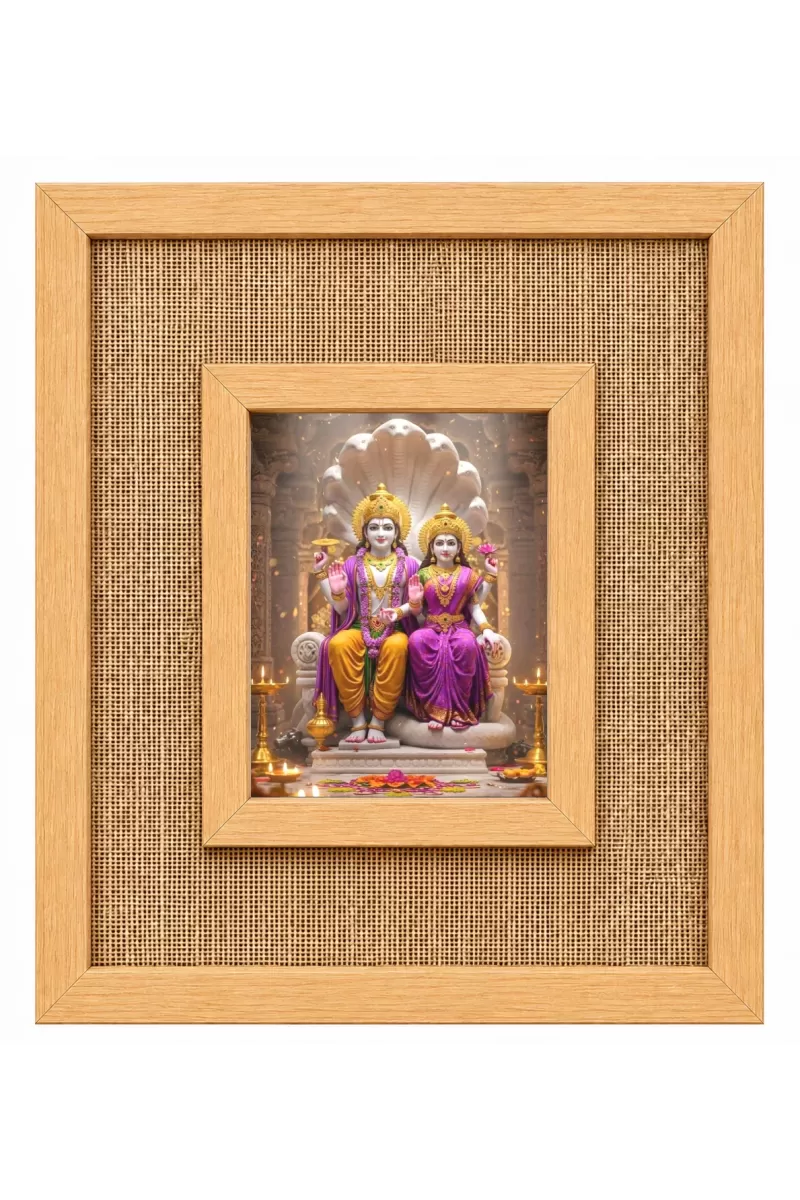 Lakshmi Narayan Laminated Jute Wall Photo Frame, 14 X 16 Inch (F174685)