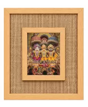 Jagannath Balaram And Subhadra Laminated Jute Wall Photo Frame, 14 X 16 Inch (F174689)