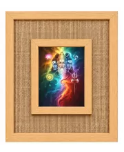 Lord Brammha Vishnu Maheswar Laminated Jute Wall Photo Frame, 14 X 16 Inch (F174691)