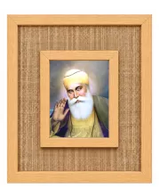 Guru Nanak Dev Ji Laminated Jute Wall Photo Frame, 14 X 16 Inch (F174693)