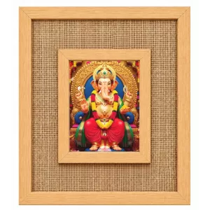 Lord Ganesha Laminated Jute Wall Photo Frame, 14 X 16 Inch (F174695) Lord Ganesha Laminated Jute Wall Photo Frame, 14 X 16 Inch (F174695)