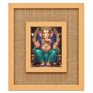 Lord Ganesha Laminated Jute Wall Photo Frame, 14 X 16 Inch (F174696) Lord Ganesha Laminated Jute Wall Photo Frame, 14 X 16 Inch (F174696)
