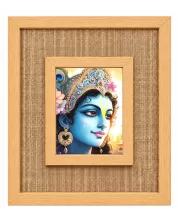 Lord Krishna Laminated Jute Wall Photo Frame, 14 X 16 Inch (F174699)