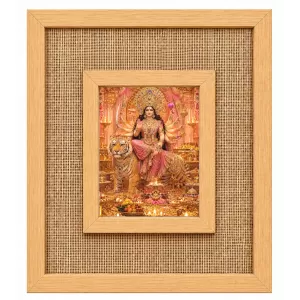 Durga Maa Laminated Jute Wall Photo Frame, 14 X 16 Inch (F174700) Durga Maa Laminated Jute Wall Photo Frame, 14 X 16 Inch (F174700)