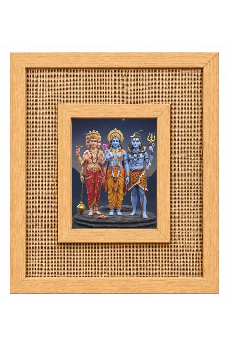 Hindu Laminated Jute Wall Photo Frame, 14 X 16 Inch (F174701)