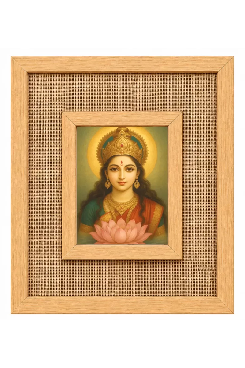 Maa Durga Laminated Jute Wall Photo Frame, 14 X 16 Inch (F174705)