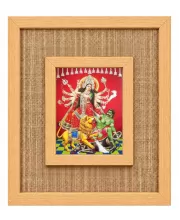 Durga Maa Laminated Jute Wall Photo Frame, 14 X 16 Inch (F174706)