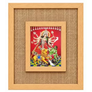 Durga Maa Laminated Jute Wall Photo Frame, 14 X 16 Inch (F174706) Durga Maa Laminated Jute Wall Photo Frame, 14 X 16 Inch (F174706)