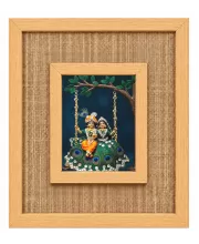 Radha Krishna Laminated Jute Wall Photo Frame, 14 X 16 Inch (F174707)