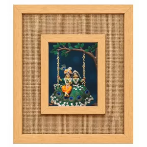 Radha Krishna Laminated Jute Wall Photo Frame, 14 X 16 Inch (F174707) Radha Krishna Laminated Jute Wall Photo Frame, 14 X 16 Inch (F174707)