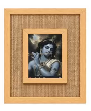 Lord Krishna Laminated Jute Wall Photo Frame, 14 X 16 Inch (F174708)